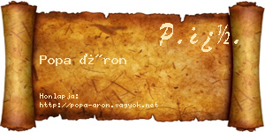 Popa Áron névjegykártya