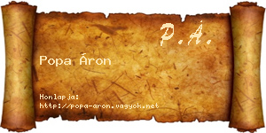 Popa Áron névjegykártya